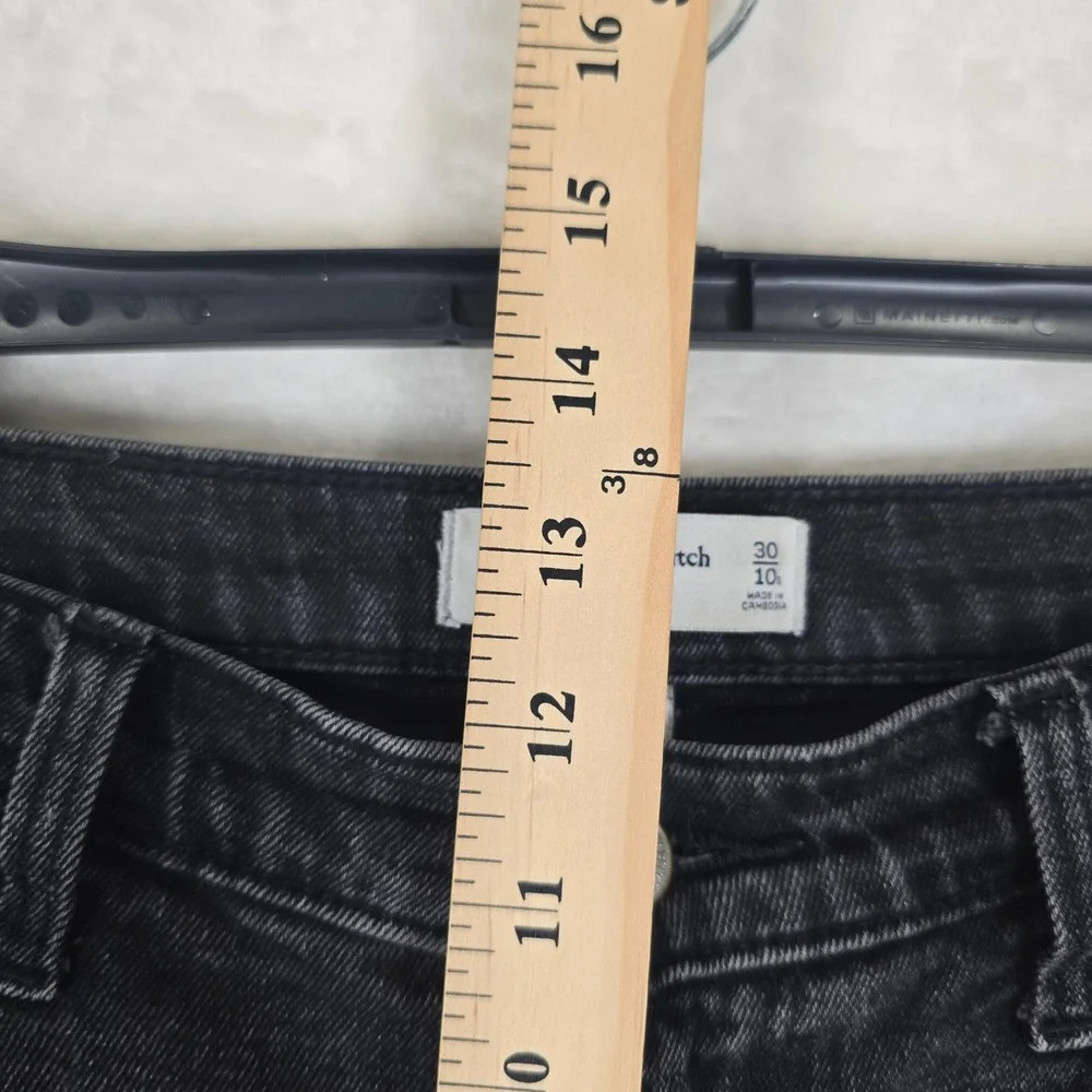 Abercrombie & Fitch Curve Love Ultra High Rise Ankle Straight Jeans Black 30/10S